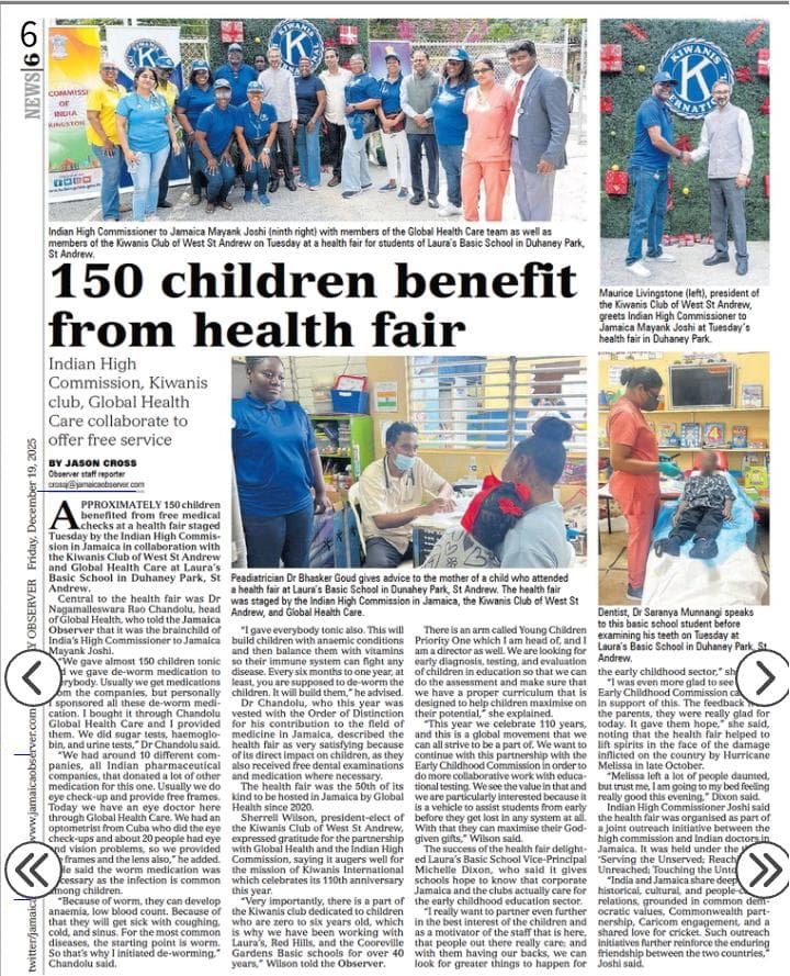 130 children benefit from health fair - Newspaper clipping